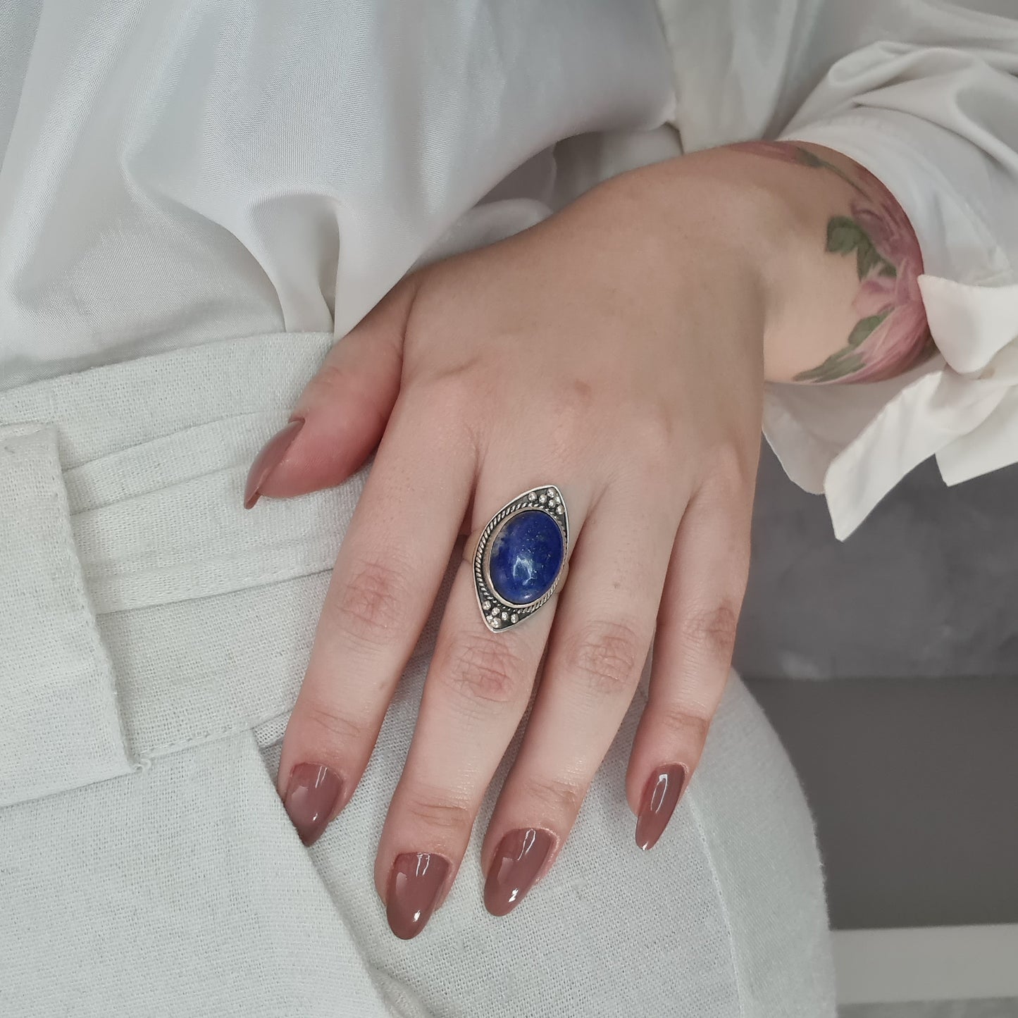 Anel - pedra azul